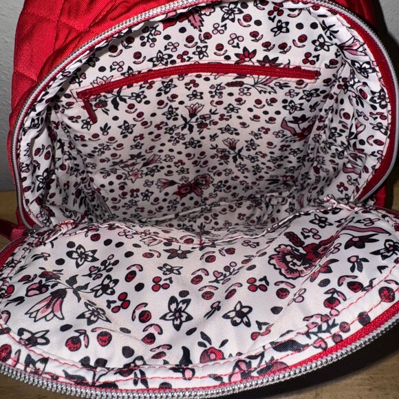 Vera Bradley Small Backpack in Performance Twill Cardinal Red NWT - Picture 10 of 12